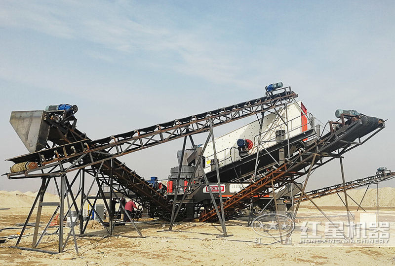 輪胎圓錐移動破碎機現場，單機作業，效能高節能