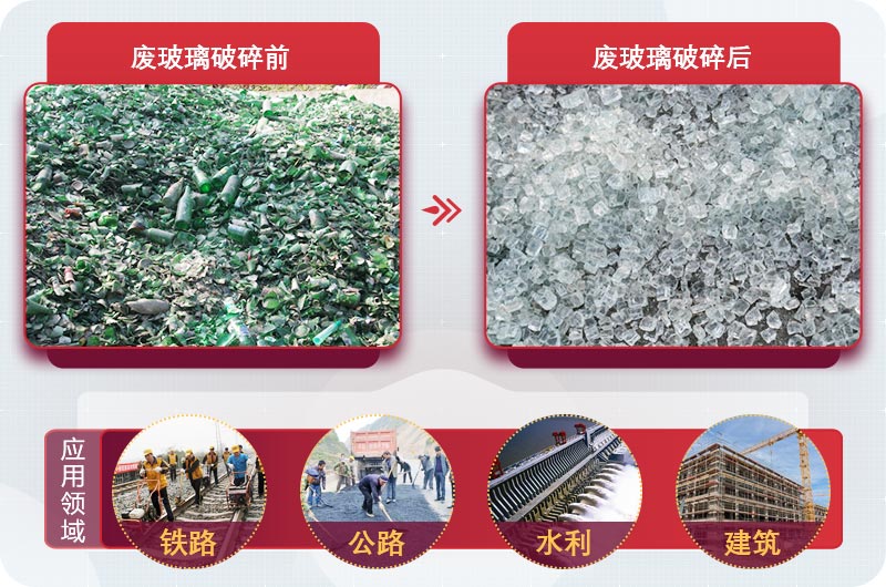 廢玻璃粉碎后用途廣，供不應求